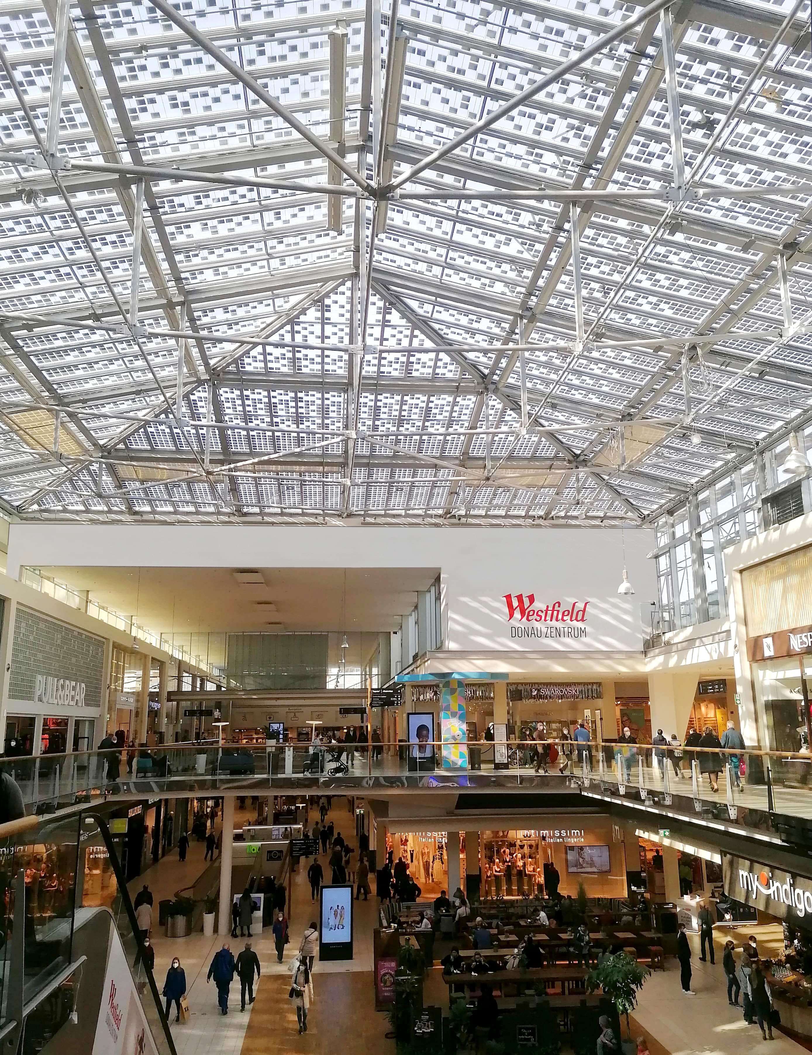 The photovoltaic roof on Westfield Shopping City Süd in Vienna